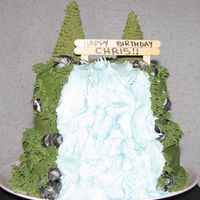 Waterfall Cake Inspiration for this one came from here. :) Thank you! It is chocolate cake with Chocolate Kahlua filling. Fondant rocks. This is before I...