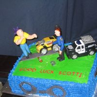 10-6 Fst This is for a co-worker who is leaving to be colorado state trooper. The scene is a trooper doing a Field Sobriety Test. Base cake is...
