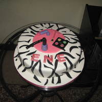 Ene's Zebra Stripe butter cake with all decorations fondant. my first zebra stripe and make up for a girl tuning sixteen.