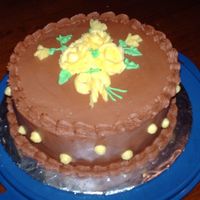 Wilton 1 Final Cake This is my Wilton 1 final cake. 6" round so not enough room for all 7 roses, but still turned out okay. Roses are my nemesis,