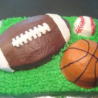 Sports Ball Cake For Tween's Birthday Wasc 11X15 with minisports ball , sports ball pan and football