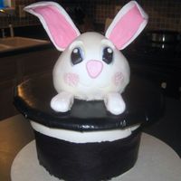 Rabbit In Hat Thanks to all the wonderful ladies here for the inspiration for this one. I had major trouble with the black fondant. It just got too soft...