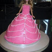 My First Barbie Cake My sister requested buttercream only for barbie dress. I have a 9 in round under the wondermold pan. 9 in is choc, wondermold is rainbow. I...