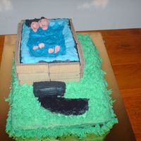 Hot Tub Cake Made this one for a bbq I'm going to today. It was the first time stacking and dowling for me as well as making fondant people....