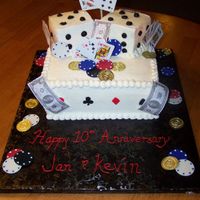 Casino Anniversary This was inspired by a cake here on CC by DiscoLady.Mine was vanilla and choc butter cake marbled with buttercream frosting. Poker chips,...