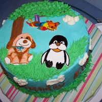 Elizabeth Birthday Cake 9" chocolate cake, based off of funwithfive's cake here. Webkinz made of fondant and colored with food markers. This was a bit of...