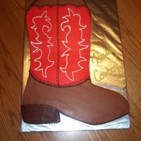 Cowboy Boot This cake is carved from a large sheet cake. All of the decorations are made of buttercream.