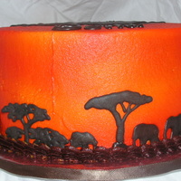 Elephant Safari Birthday Wheeee, fun with my airbrush! WASC with Amaretto BC. RI elephants and acacai trees.