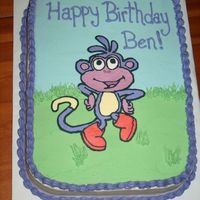 Boots This is a 9x13 sheet cake for a little boy that loves Boots from Dora the Explorer.