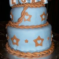 Cowboy Baby Cake Baby shower cake for "cowboy luke". All fondant with fondant baby blocks. THanks for looking!