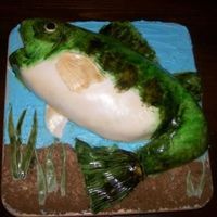 Bass Cake Bass cake made for friend's surprise birthday party. Actual decoration took 1 hour...I need an airbrush!!!! Thanks for looking. :)