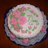 1St Attempt At Buttercream Roses These are my very 1st buttercream roses ever. I wasn't going to post this because there are some mistakes on here in the border and...