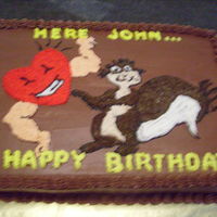 New Heart For "squirrel" Birthday cake ordered by lady for her husband who's nickname is "Squirrel". He'd just had open heart surgery and got a...