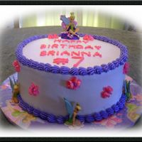 Tinkerbell Birthday Cake 10" Buttercream. I was very pleased with how smooth I'm getting my buttercream! Practice...practice...practice!