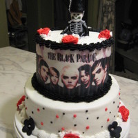 My Chemical Romance all buttercream with edible image and fondant marching guy. tfl