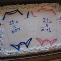 Twin Baby Shower all buttercream with fondant onsies.. tfl
