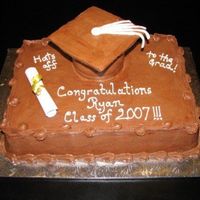 Graduation Cake I made this for my brother and thanks for all the inspiration here on CC - this is a chcolate cake with buttercream.