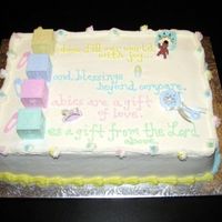 Baby Shower I made this cake for my brother's friend but the shower got cancelled because of a heavy snow storm. They froze the cake and ate it 6...