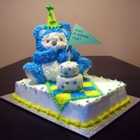 First Birthday Bear I made this cake for my boss's godson and she was very pleased, especially with the mini cake that was used as the birthday boy's...
