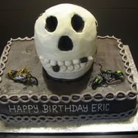 Skull And Motorcycles I was asked to make a cool cake for a 40th birthday...anything to do with skulls and motorcycles and this is what I came up with.