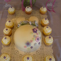 Pregnant Baby Shower Cake Pregnant belly cake with marshmallow fondant.
