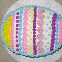 Easter Egg Cake (View 2) Top view of the egg cake.