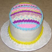 Easter Egg Cake (View 1) I did this for our Easter get together using the oval pans from Wilton course 2.