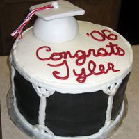 Graduation For Drum Line Grad This was for my friend's brother who was in drum line. Black MMF around the sides. White fondant for the cap over styrofoam and...