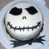 Jack Skellington I made this for my Dh's birthday. Buttercream for the white part and pre-made Wilton fondant for the black...I was being lazy.