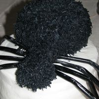 Spider Cake Butter cream spider with painted fondant legs.