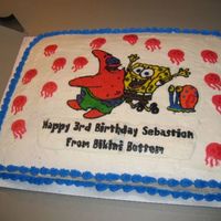 Spongebob & Patrick I thought of this concept for my 2nd cousin's 3rd birthday. It's all made out of buttercream icing & done by hand. I did all...
