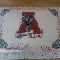 Alabama Did not enjoy doing this cake as I am a Tennessee girl, but business is business. lol White cake with white frosting. Edible image and...