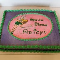 Tinkerbell Cake Sheet cake. Used the projector and some airbrush.