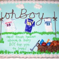 Baby Sports Clothesline Thanks to momsandraven & mamafrogcakes for the inspiration. I made it for a coworker that adopted a baby boy. She is a sports fan so I...