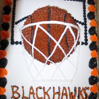 Basketball Cake Thanks to jennifer293 for the inspiration. I made this for my son's basketball banquet. It was a lot of fun to make.