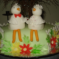 Love Birds Birds and all decoration on the cake was made of fondant.