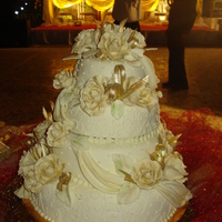 I Do Rich fruit cake covered with Marzipan and fondant, Flowers of Gumpaste