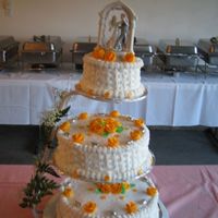 Wedding Cake Fondant roses, Butter cream frosting...
