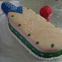 Tn1Img_1077.jpg Cricket (An Indian game similar to baseball ) bat and ball. The ball and the handle for the bat are made from rice crispy treats