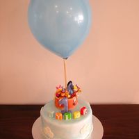1St Birthday Pooh This was meant to look as though Pooh and friends were floating off in the sky in their basket. I didn't really like the name in the...