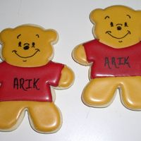 Pooh Bear Cookies These were for a baby shower with a Pooh Bear theme. Decorated with Royal icing.