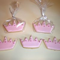 Princess Crown Cookies These wer for my daughter's 5th b-day. Decorated with royal icing and pink and silver dragees.