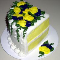 Pansy B-Day Slice This was for a woman who did not want a lot of cake and her daughter, my friend, wanted it to be "cool" so how about a slice? LOL...