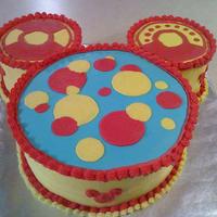 Mickey Mouse Toodles Round cakes frosted in BC to represent Toodles on Mickey Mouse clubhouse
