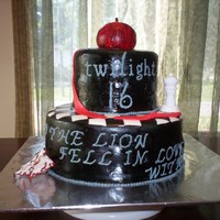 Twilight This was a Twilight cake that I made for a 16th birthday. It is covered and decorated with MMF and hand painted.