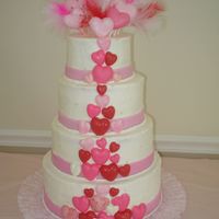 All About Hearts I did this heart themed cake for a friend for her daughter's 1st birthday. It was in May, but she went with a hearts theme. The hearts...