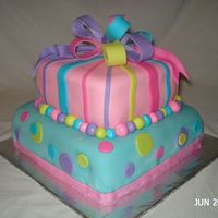 Girls 13Th Birthday Cake I threw this cake together for my son's girlfriend's 13th birthday party. It's an 8" square, split layer with a...