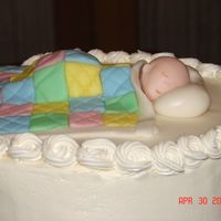 Sleeping Baby Cake I made this cake for my husband's nephews baptism. The baby and blanket are made out of fondant. I had so much fun sculpting the head...