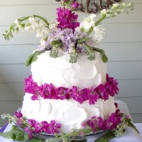 Floral Dream Coconut Cream Cake with Bavarian Cream filling. Fresh flowers are called "Stock" and are wonderfully fragrant