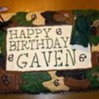 Camouflage Cake This was for my nephew's birthday. The brown frosting was chocolate, the tan was peanut butter and the other was buttercream. So...